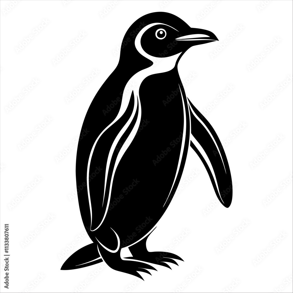 Obraz premium Penguin vector silhouette