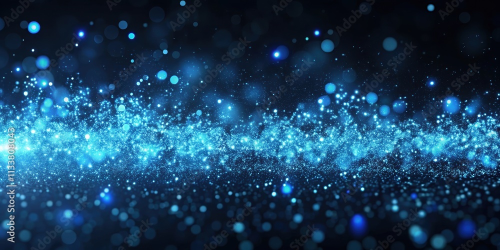 Blue glowing particles in abstract rendering on dark background, glow, blue, particles, abstract, background Blue glowing particles in abstract rendering on dark background, glow, blue, particles, abstract, background