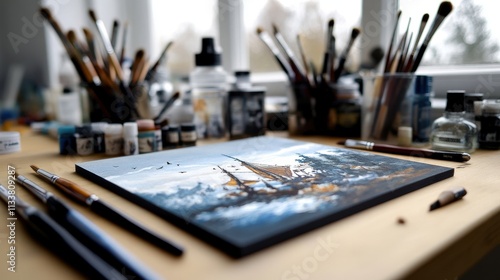 Etsy Shop Owner Displaying Unique Handmade Boat on Table for Online Marketing and Creative Inspiration in Home Decor Photography