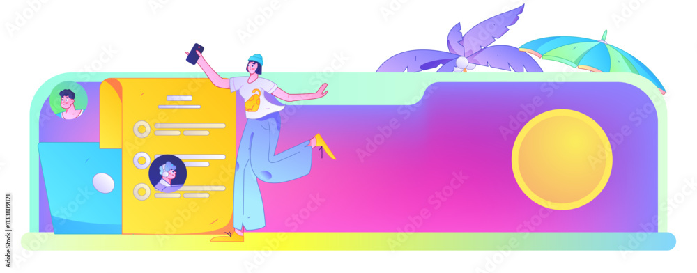 Obraz premium Personnel doing job interview flat vector concept operation hand drawn illustration 