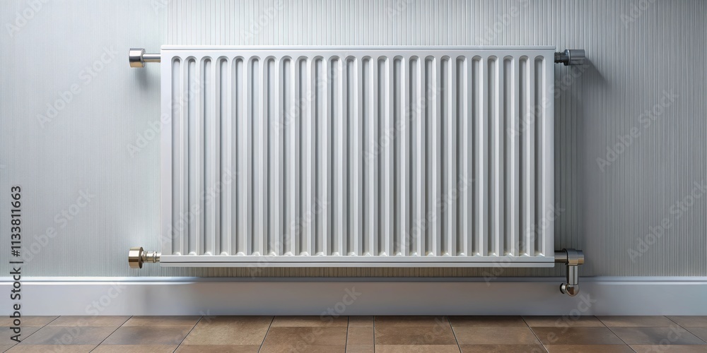 custom made wallpaper toronto digitalModern white radiator mounted on bathroom wall , radiator, heating, bathroom, interior, design, home, technology
