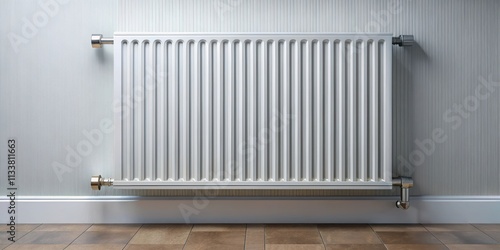 Wallpaper Mural Modern white radiator mounted on bathroom wall , radiator, heating, bathroom, interior, design, home, technology Torontodigital.ca