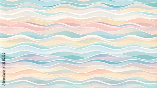 Soft pastel waves gently blend in a tranquil, harmonious pattern with a serene vibe , pastel, waves, soft, blend, smooth