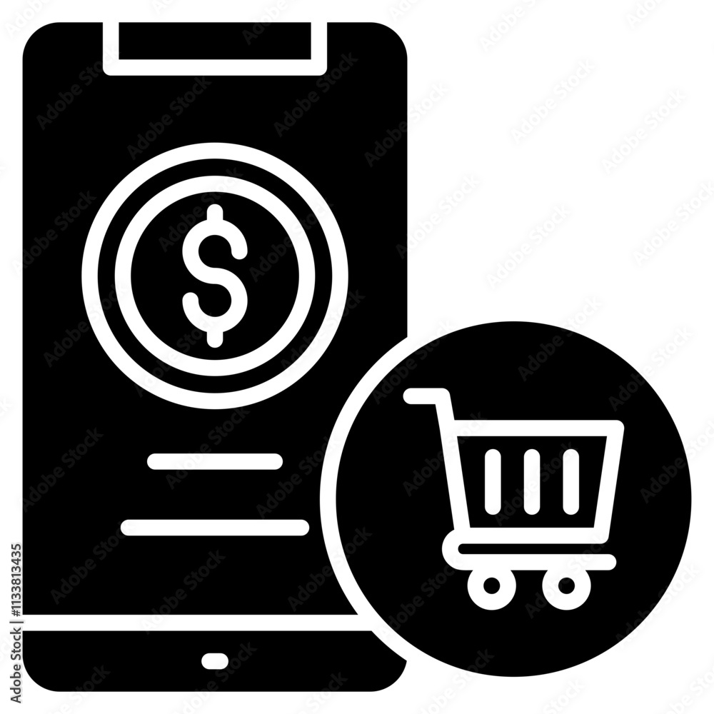 Mobile Shopping Icon Element For Design Mobile Shopping Icon Element For Design