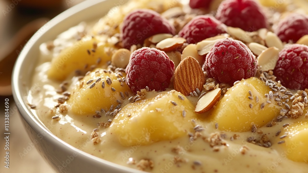 Fruit and nut filled yogurt bowl. Fruit and nut filled yogurt bowl.