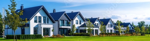 Wallpaper Mural A row of modern, newly built houses panoramic view Torontodigital.ca