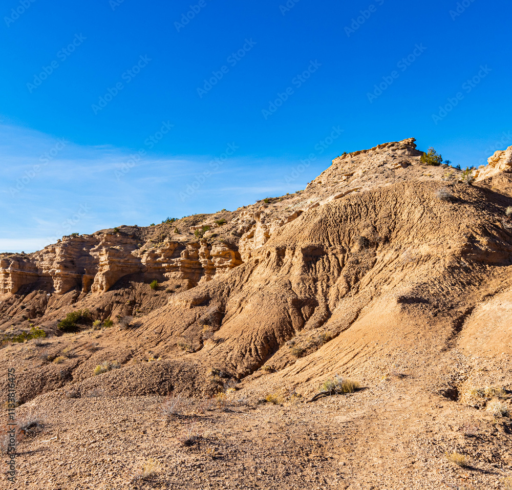 Sandstone Cliffs at The Nambe Badlands, Nambe, New Mexico, USA Sandstone Cliffs at The Nambe Badlands, Nambe, New Mexico, USA