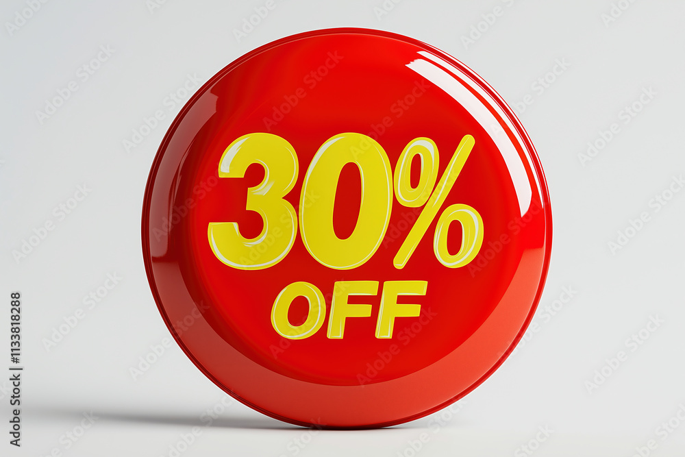 30% Off Sale Promotion Badge with Red Button and Percentage Sign for Retail and Online Shopping Deals 30% Off Sale Promotion Badge with Red Button and Percentage Sign for Retail and Online Shopping Deals