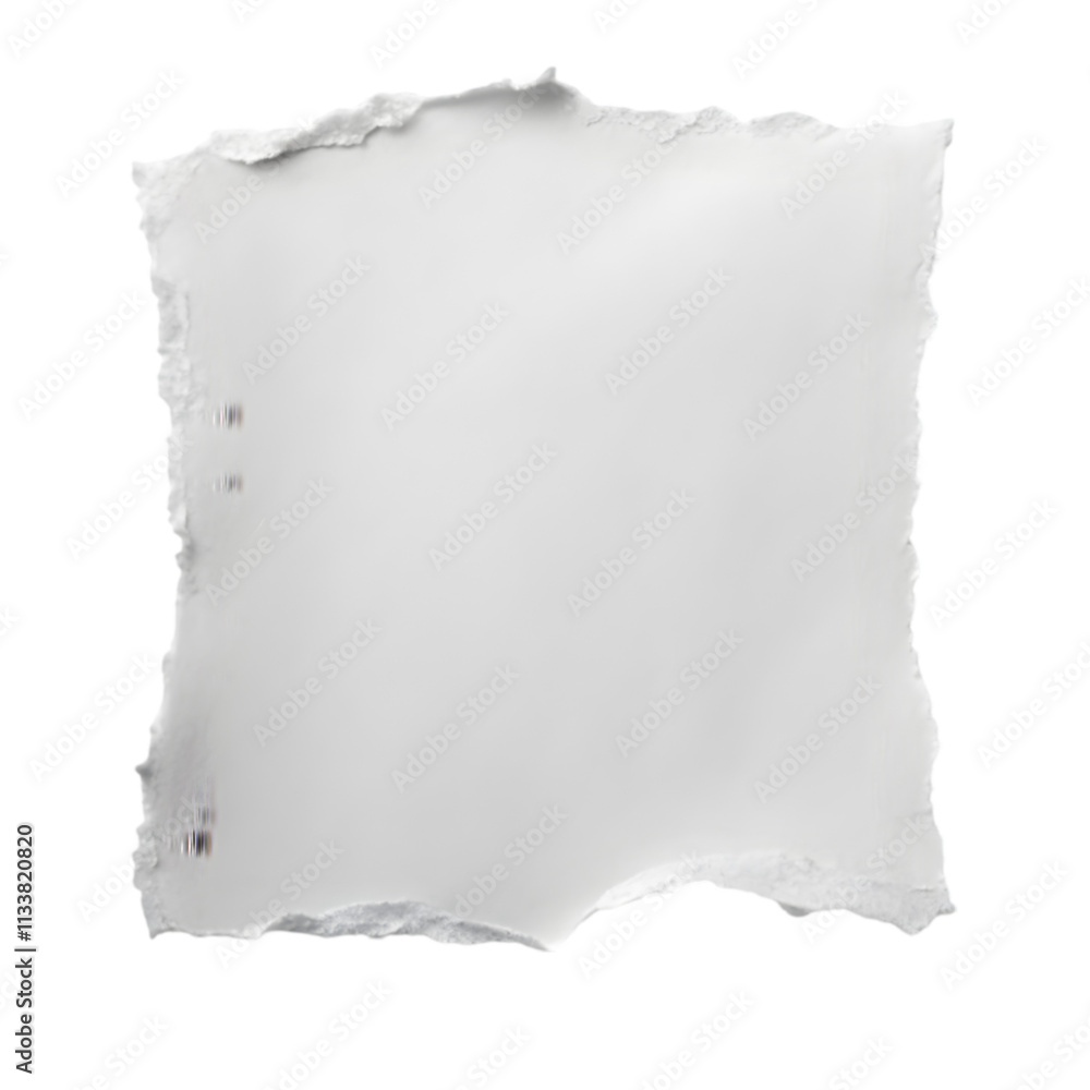 Paper Square. Torn White Paper Scrap in Abstract Square Shape Paper Square. Torn White Paper Scrap in Abstract Square Shape