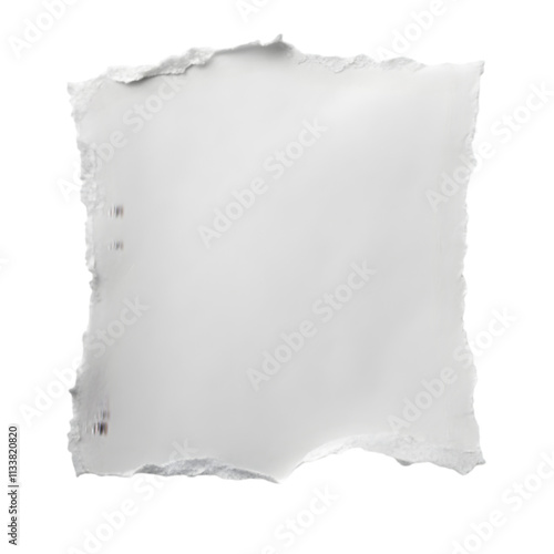 Paper Square. Torn White Paper Scrap in Abstract Square Shape