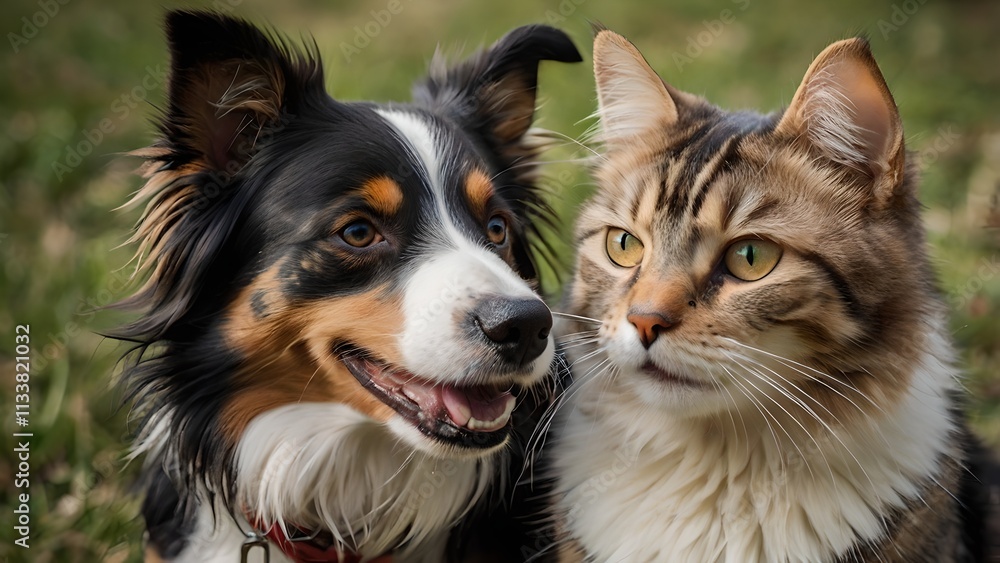 Dog and Cat Best Friends Sharing a Tender Moment Dog and Cat Best Friends Sharing a Tender Moment