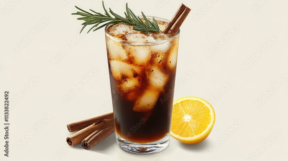 Refreshing Iced Americano Coffee with Citrus Garnish Refreshing Iced Americano Coffee with Citrus Garnish