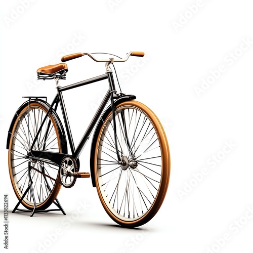 Stylish bicycle with a sleek design on a white isolated background. photo