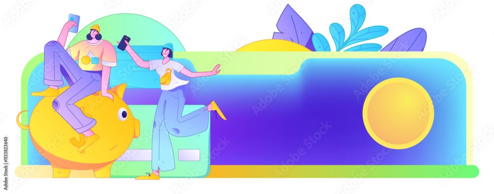 Obraz premium Online shopping payment security character flat vector concept operation hand drawn illustration 