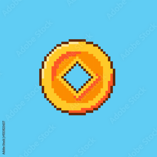 Pixel art Chinese Gold Coin game asset design