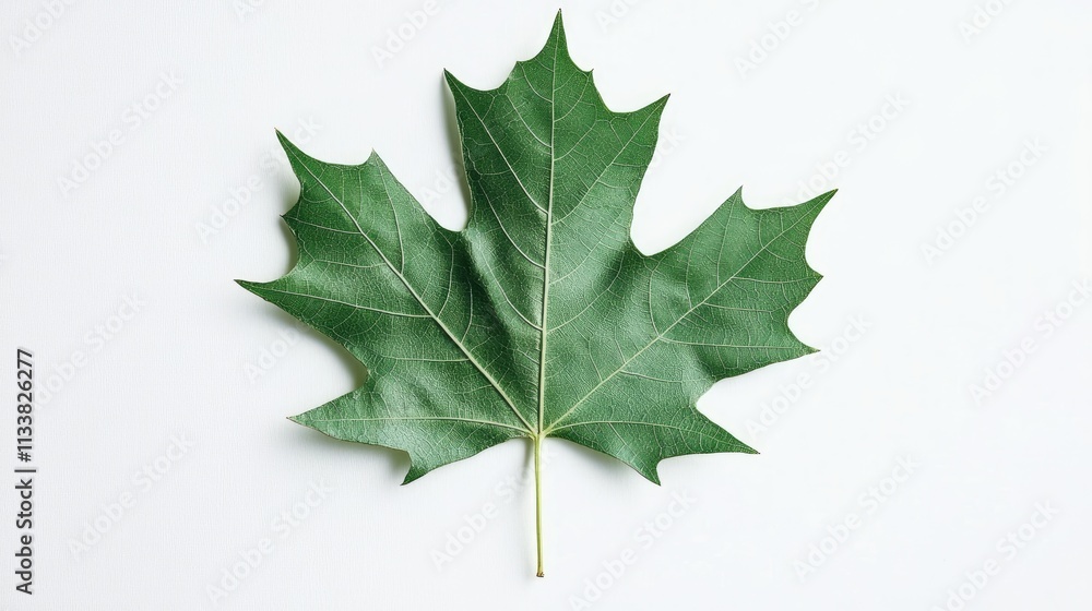 Single green maple leaf isolated on white background. Single green maple leaf isolated on white background.