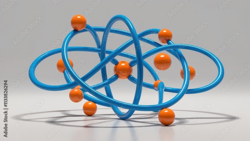 Abstract Atomic Structure Model Displayed Abstract Atomic Structure Model Displayed