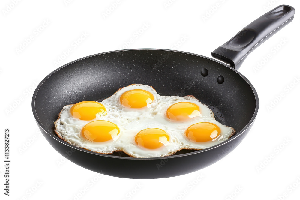 Frying Pan with Fried Eggs with Isolated on Transparent Background Frying Pan with Fried Eggs with Isolated on Transparent Background