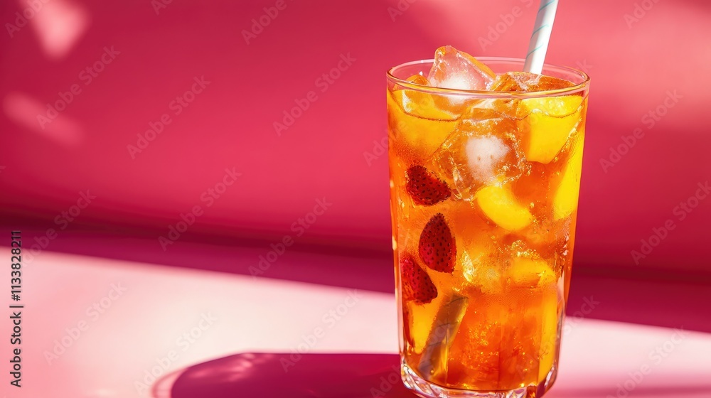 Refreshing Iced Fruit Tea in a Glass Refreshing Iced Fruit Tea in a Glass