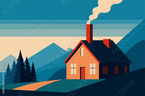 A house with a chimney