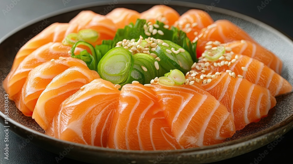 Traditional Japanese Sushi Plate with Fresh Ingredients Traditional Japanese Sushi Plate with Fresh Ingredients