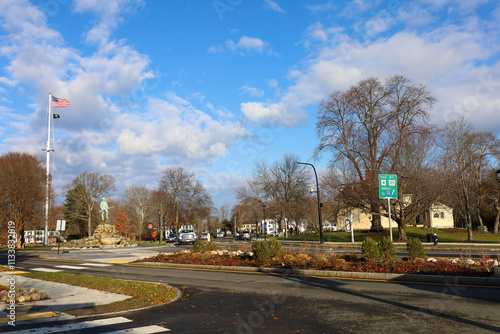 Buckman Tavern, Minuteman Statue, Battle Green in Lexington, MA