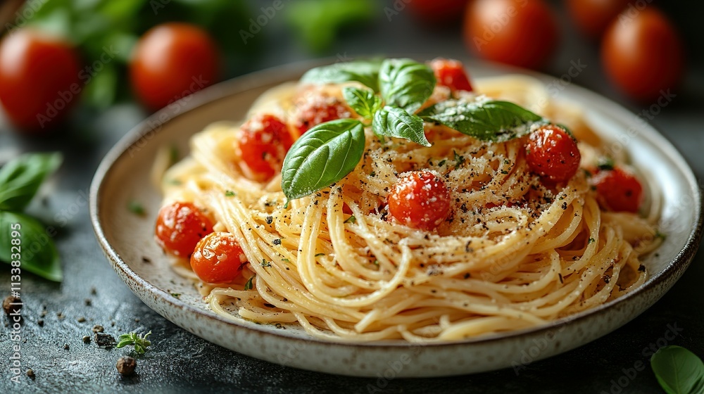 Simple Spaghetti Dish with Tomatoes and Basil Simple Spaghetti Dish with Tomatoes and Basil