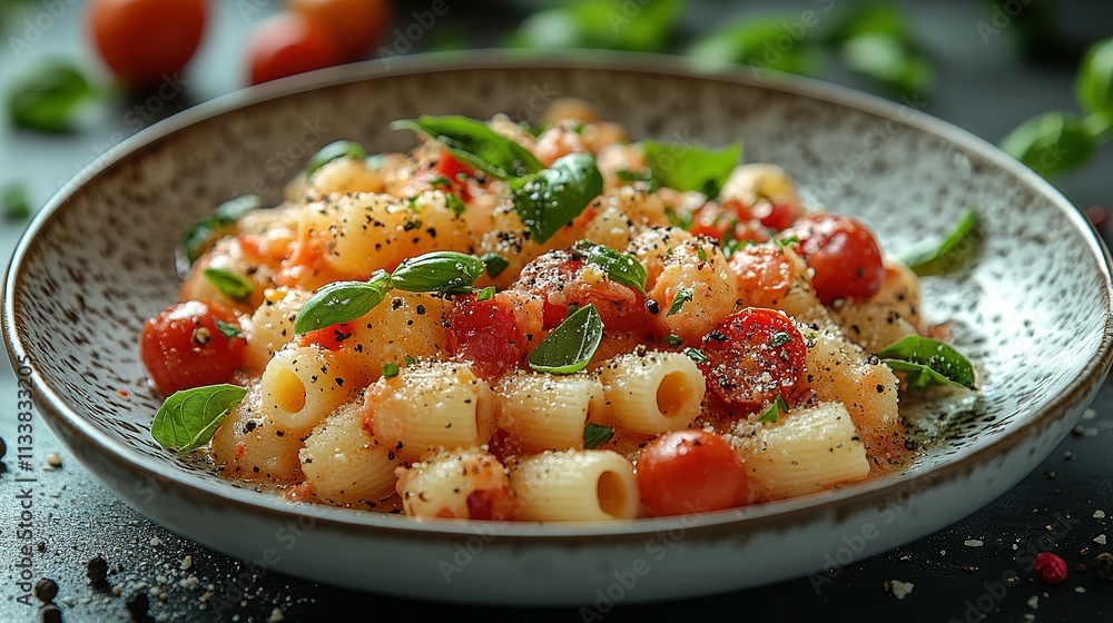 Delicious Pasta Dish With Tomatoes and Basil Delicious Pasta Dish With Tomatoes and Basil