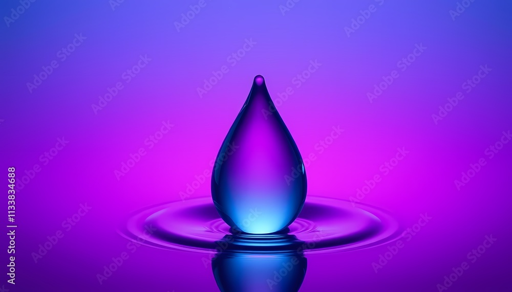 Fototapeta premium Celestial Water Droplet with Starry Surround