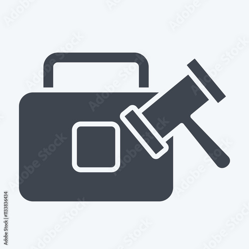Icon Case. related to Justice symbol. glyph style. simple design editable