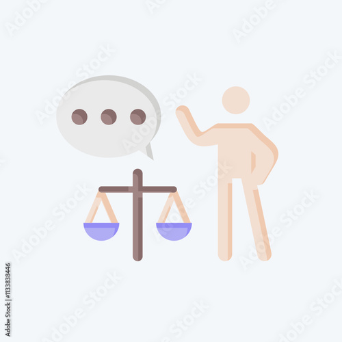 Icon Lawyer. related to Justice symbol. flat style. simple design editable