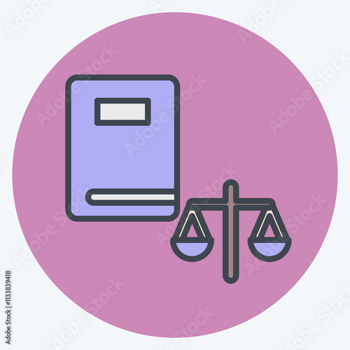 Icon Legal. related to Justice symbol. color mate style. simple design editable