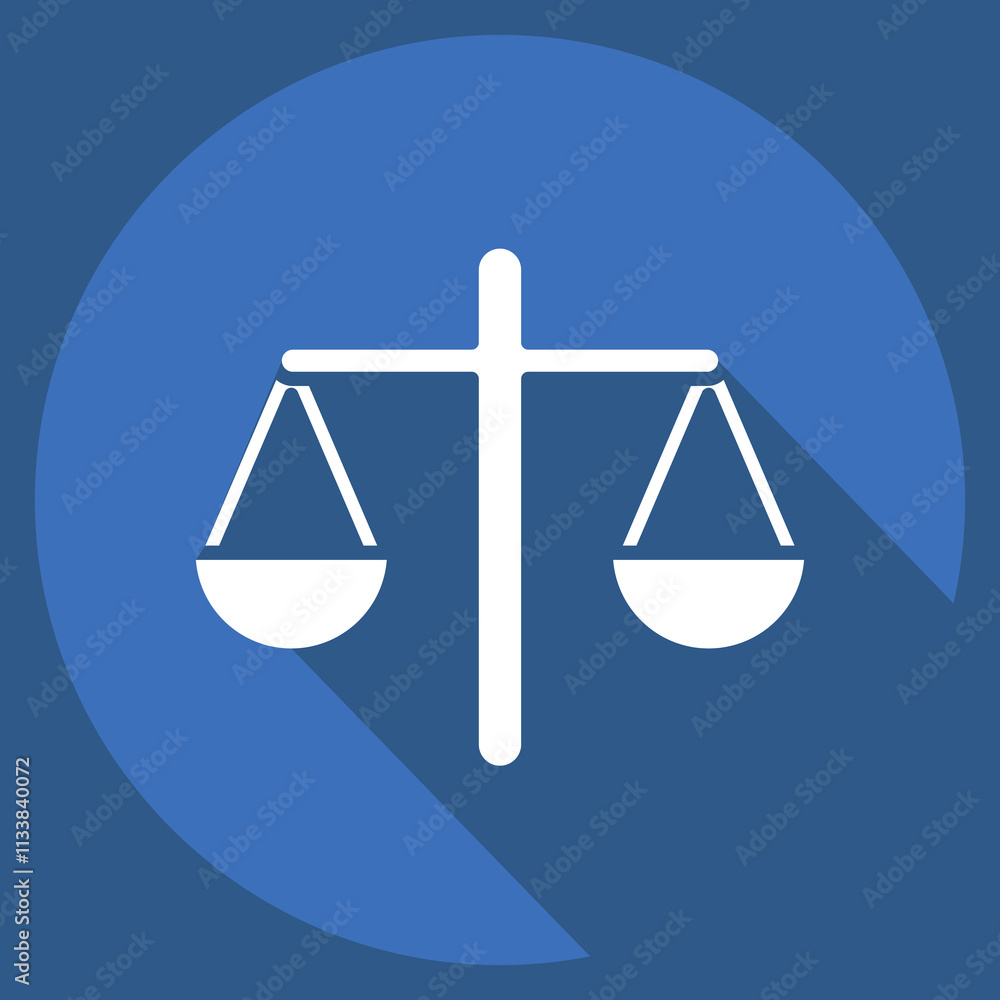 Icon Fair. related to Justice symbol. long shadow style. simple design editable Icon Fair. related to Justice symbol. long shadow style. simple design editable