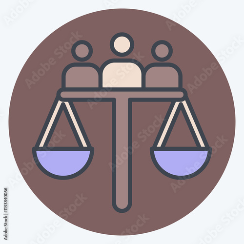 Icon Judgment. related to Justice symbol. color mate style. simple design editable 1