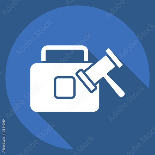 Icon Case. related to Justice symbol. long shadow style. simple design editable