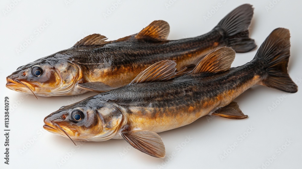 Freshly Caught Fish on White Background Perfect for Culinary Themes, Cooking Illustrations, Seafood Menus, and Food Photography Projects Freshly Caught Fish on White Background Perfect for Culinary Themes, Cooking Illustrations, Seafood Menus, and Food Photography Projects