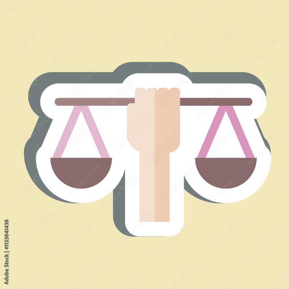 Sticker Human Right. related to Justice symbol. simple design editable Sticker Human Right. related to Justice symbol. simple design editable