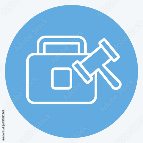 Icon Case. related to Justice symbol. blue eyes style. simple design editable