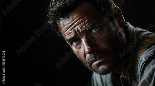 A man with a beard and a beard is looking at the camera