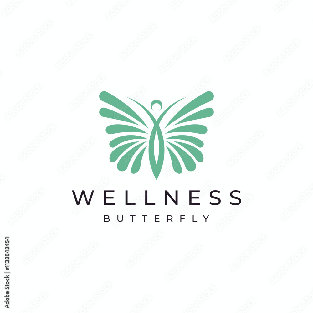 Flying Butterfly People for Beauty and Wellness Logo Design Vector Flying Butterfly People for Beauty and Wellness Logo Design Vector