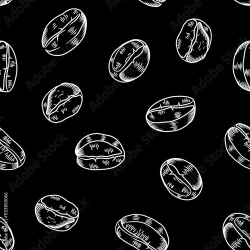 coffee background. Coffee beans pattern background. Coffee beans wallpaper. Coffee Beans Illustration for packaging.