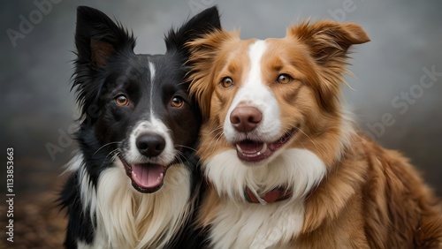 Two Adorable Dogs Playing Together in the Park