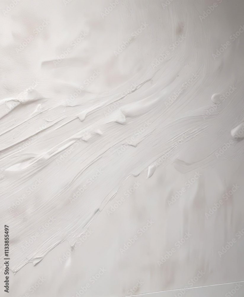 Obraz premium Soft and elegant white paint strokes on canvas, elegant, abstract, creatives, soft, paintbrush