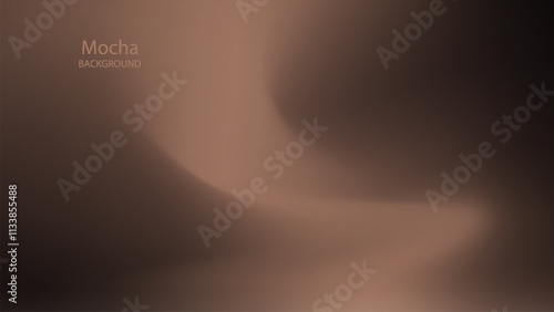 Lines curve. Mocha mousse colour tone. Gradient background, Grainy texture. pastel gradation pattern, blur elegant backdrop. Trendy colors 2025 year. Abstract soft vector illustration