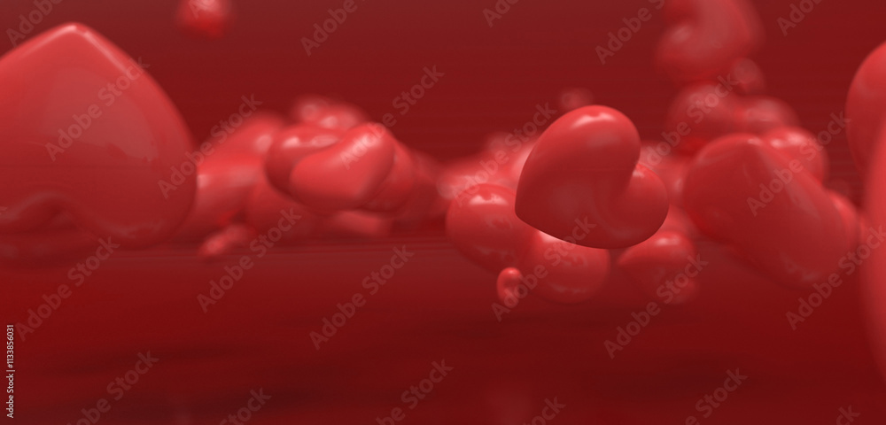 Heart 3d on the red background 3d rendering Heart 3d on the red background 3d rendering