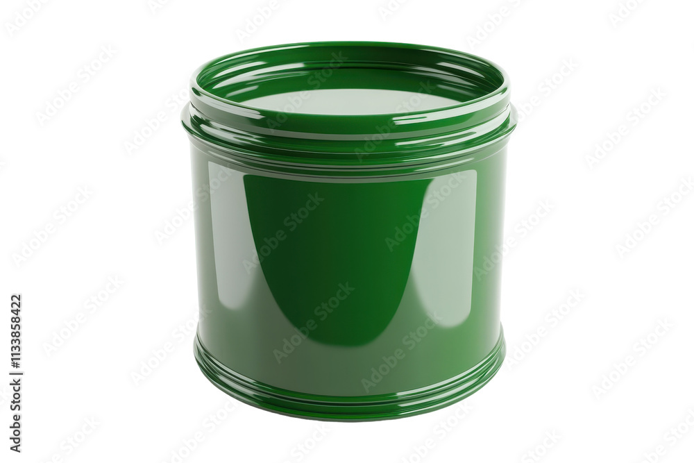 Open Green Paint Can with Freshly Applied Paint on a White Background with isolated on transparent background Open Green Paint Can with Freshly Applied Paint on a White Background with isolated on transparent background
