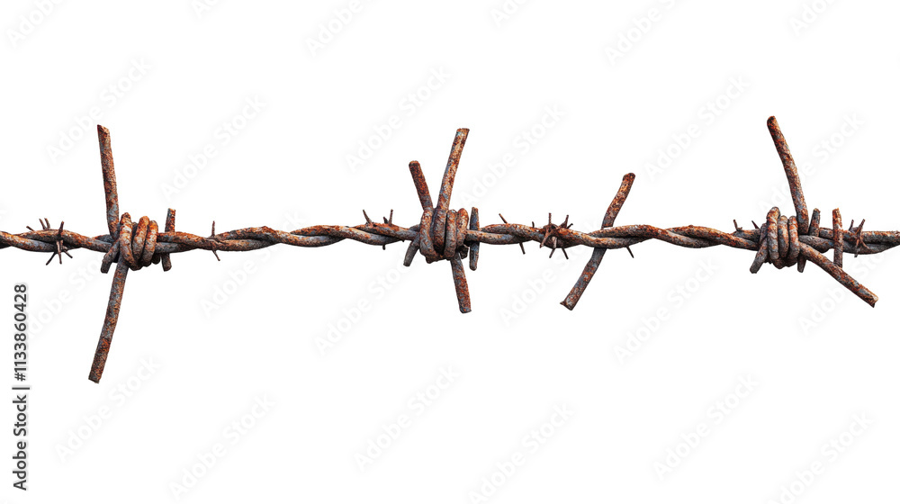 rusty barbed wire isolated on white background rusty barbed wire isolated on white background