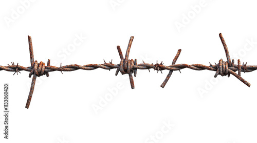 Wallpaper Mural rusty barbed wire isolated on white background Torontodigital.ca