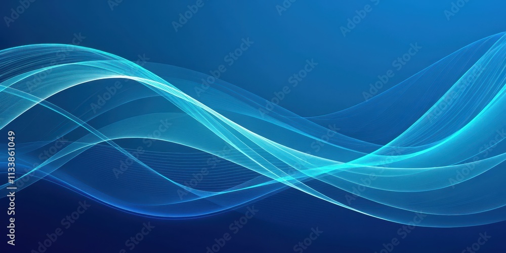Abstract Blue Wave Design Serene Curves and Flowing Lines on a Deep Blue Background Abstract Blue Wave Design Serene Curves and Flowing Lines on a Deep Blue Background