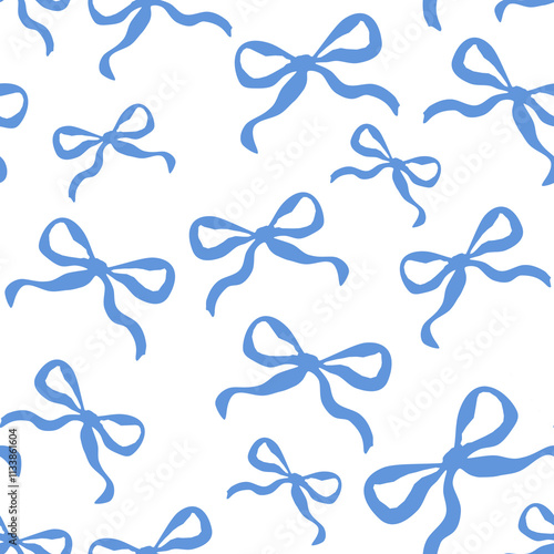 blue bows vector seamless pattern. design for background, wallpaper, carpet, cloth, batik, textile, embroidery, sarong, interior decoration, floor, curtain, fabric print